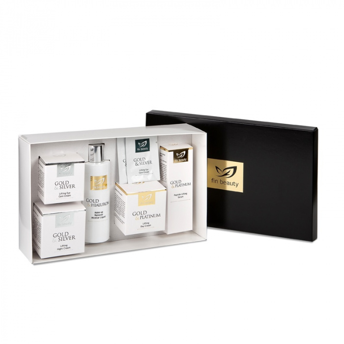 zestaw-fin-beauty-5-original Finclub krem dzień noc pod oczy serum złoto srebro platyna demakijaż